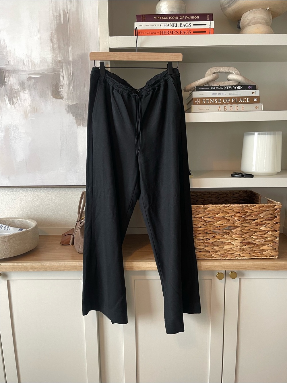 J. Crew Black Stratus Drawstring Relaxed Trousers